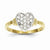 10k Yellow Gold & Rhodium CZ Heart Ring