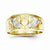 10k Yellow Gold & Rhodium Men's Claddagh Ring
