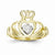 10k Yellow Gold & Rhodium Claddagh Ring