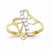 10k Yellow Gold CZ Cross Ring