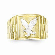 10k Yellow Gold & Rhodium Men's Eagle Ring