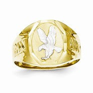 10k Yellow Gold & Rhodium Men's Eagle Ring