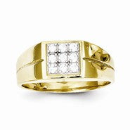 10k Yellow Gold Men's CZ Ring