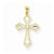 10k Yellow Gold & Rhodium Diamond-Cut Cross pendant, Lovely Pendants for Necklace