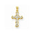 10k Yellow Gold CZ Filigree Cross pendant, Dazzling Pendants for Necklace