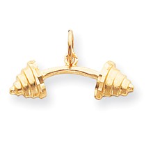 10k Yellow Gold Solid Barbell Charm hide-image