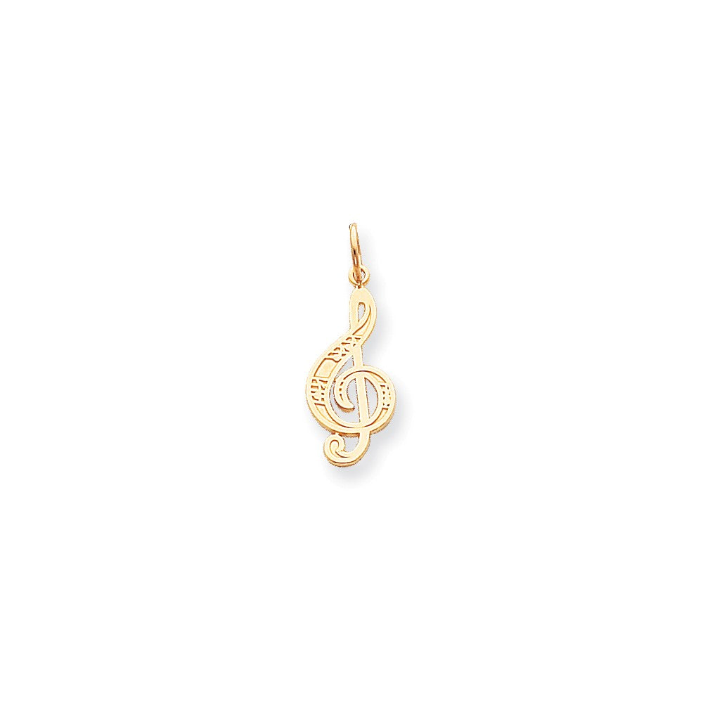 10k Gold Treble Clef Pendant – Musical Note Jewelry For Necklace Or Bracelet - View #9