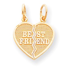 10k Yellow Gold 2 Piece Break-Apart Best Friend Heart Charm hide-image