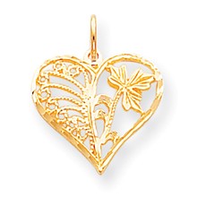 10k Yellow Gold Heart Charm hide-image