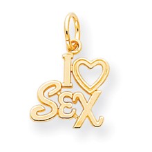 10k Yellow Gold Talking - I Love Sex Charm hide-image