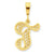 10k Yellow Gold Initial T Charm hide-image