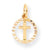 10k Yellow Gold Solid Flat-Backed Cross in Circle for Eternal Life Charm hide-image