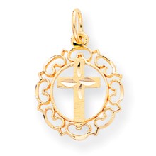 10k Yellow Gold CROSS IN FRAME Charm hide-image