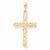 10k Yellow Gold Satin Polished Antiqued Cross Pendant, Pendants for Necklace