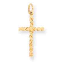 10k Yellow Gold NUGGET CROSS Charm hide-image