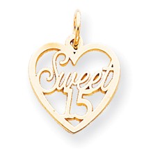 10k Yellow Gold Sweet 15 in Heart Charm hide-image