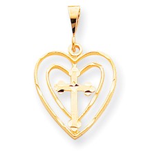 10k Yellow Gold CROSS IN HEART Charm hide-image