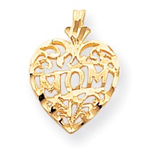10k Yellow Gold MOM IN A HEART Charm hide-image