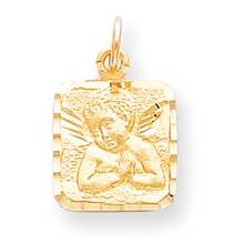 10k Yellow Gold ANGEL MEDAL Charm hide-image