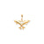 Solid Polished Twin Dolphins Charm in 10k Yellow Gold