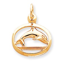 10k Yellow Gold DOLPHIN IN FRAME Charm hide-image
