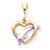 10k Gold Two-tone Dolphin & Heart Charm hide-image
