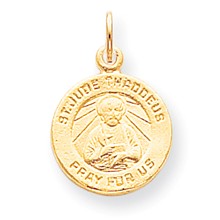 10k Yellow Gold ST. JUDE MEDAL Charm hide-image