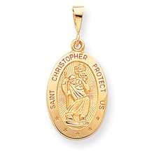 10k Yellow Gold ST. CHRISTOPHER MEDAL Charm hide-image