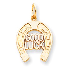 10k Yellow Gold GOOD LUCK HORSESHOE Charm hide-image