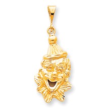 10k Yellow Gold Solid Satin Clowns Head Charm hide-image