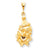 10k Yellow Gold Solid Satin Clowns Head Charm hide-image