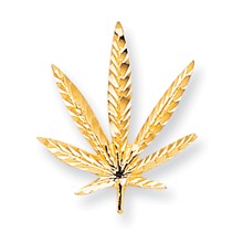 10k Yellow Gold Solid Satin Leaf Charm hide-image