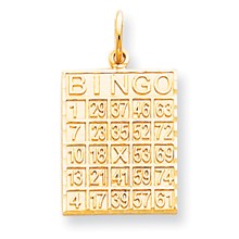 10k Yellow Gold Solid Bingo Card Charm hide-image