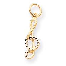 10k Yellow Gold Medium Solid Treble Clef Charm hide-image