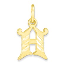 10k Yellow Gold Initial H Charm hide-image