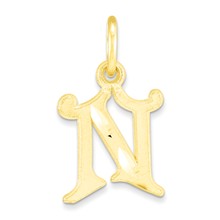 10k Yellow Gold Initial N Charm hide-image