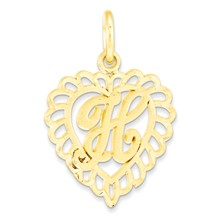 10k Yellow Gold Initial H Charm hide-image
