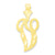 Initial V Charm in 10k Yellow Gold