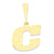 Raised Edge Initial C Charm in 10k Yellow Gold