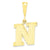 Initial N Charm in 10k Yellow Gold