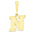 10k Yellow Gold Initial N Charm hide-image