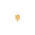 Solid Flat Back Small Fox Head Charm in 10k Yellow Gold