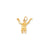 Solid Satin Ape Charm in 10k Yellow Gold