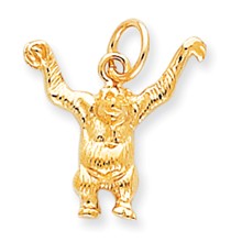 10k Yellow Gold Solid Satin Ape Charm hide-image