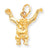 10k Yellow Gold Solid Satin Ape Charm hide-image