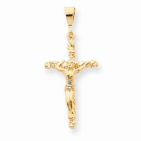 10k Yellow Gold Solid Polished Crucifix pendant, Lovely Pendants for Necklace