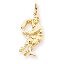 10k Yellow Gold HOCKEY PLAYER Charm hide-image
