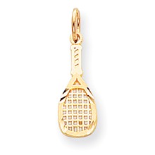 10k Yellow Gold Solid Racquetball Racquet Charm hide-image
