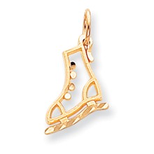 10k Yellow Gold Diamond-cut Ice Skate Charm hide-image