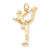 10k Yellow Gold Solid Diamond-cut Figure Skater Charm hide-image